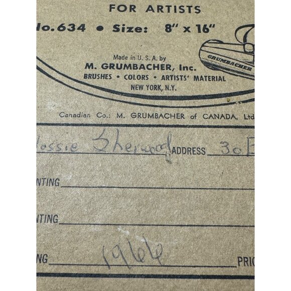 Vintage 1966 Still Life Painting On Grumbacher Canvas Panel 8" X 16" By Flossie - Picture 6 of 9